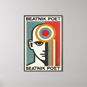 Toile Mid Century Modern Art Beatnik Poet (Recto)