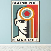 Toile Mid Century Modern Art Beatnik Poet (Insitu (Plancher de Bois))