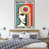 Toile Mid Century Modern Art Beatnik Poet (Insitu(Chambre))