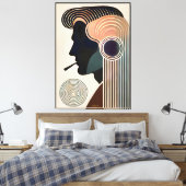 Toile Mid Century Modern Art Contemplation (Insitu(Chambre))