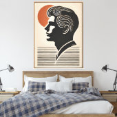 Toile Mid Century Modern Art He Follows The Sun (Insitu(Chambre))