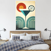 Toile Mid Century Modern Art Mountain Sunrise Martini (Insitu(Chambre))