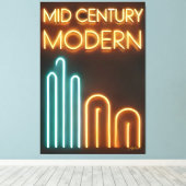 Toile Mid Century Modern Art Neon Sign Design (Insitu (Plancher de Bois))