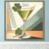 Toile Mid Century Modern Art Shamrock Martini Sláinte!  (Insitu (Plancher de Bois))