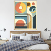 Toile Mid Century Modern Art Sunrise Sunset (Insitu(Chambre))