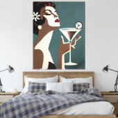 Toile Mid Century Modern Art The Martini DIva (Insitu(Chambre))