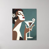 Toile Mid Century Modern Art The Martini DIva (Recto)