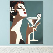 Toile Mid Century Modern Art The Martini DIva (Insitu (Plancher de Bois))