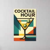 Toile Mid Century Modern Bauhaus Cocktail Hour Martini (Recto)