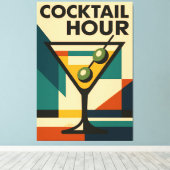 Toile Mid Century Modern Bauhaus Cocktail Hour Martini (Insitu (Plancher de Bois))