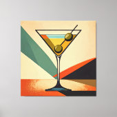 Toile Mid Century Modern Color Block Martini Art (Recto)