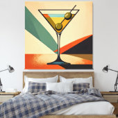 Toile Mid Century Modern Color Block Martini Art (Insitu(Chambre))