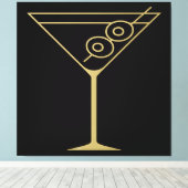 Toile Mid Century Modern Gold 2 Olive Martini (Insitu (Plancher de Bois))