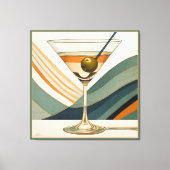 Toile Mid Century Modern Martini Cocktail Heure (Recto)