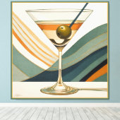 Toile Mid Century Modern Martini Cocktail Heure (Insitu (Plancher de Bois))