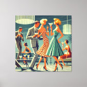 Toile Mid Century Modern Martini Dance Cocktail Party (Recto)