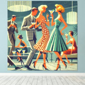 Toile Mid Century Modern Martini Dance Cocktail Party (Insitu (Plancher de Bois))