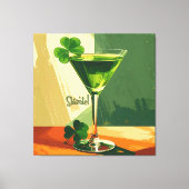 Toile Mid Century Modern Shamrock Martini Sláinte!  (Recto)