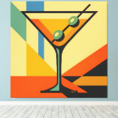 Toile Mid Century Modern Sunrise Bauhaus Martini (Insitu (Plancher de Bois))