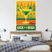 Toile Mid Century St. Patrick's Shamrock Martini Art (Insitu(Chambre))