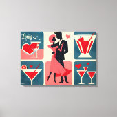 Toile Mid Century Valentine Dancing Couple (Recto)