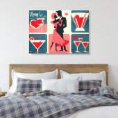 Toile Mid Century Valentine Dancing Couple (Insitu(Chambre))
