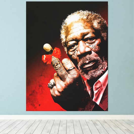 Toile Middle Finger Art with Red Bow (Insitu (Plancher de Bois))