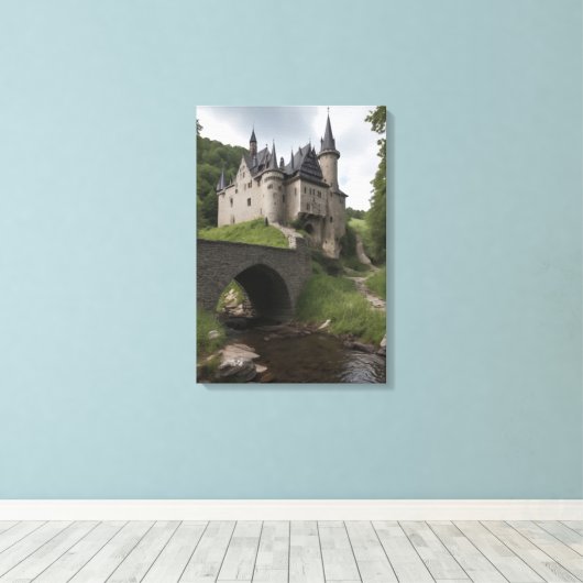 Toile Midieval Castle by a Stream (Insitu (Plancher de Bois))