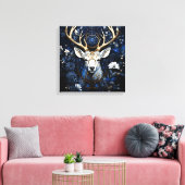 Toile Midnight Celestial Floral Gothic Deer  (Insitu(Salon))