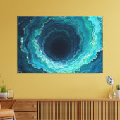 Toile Midnight Currents – 60" x 40" Abstrait Océan Fluid (Insitu(Salon))