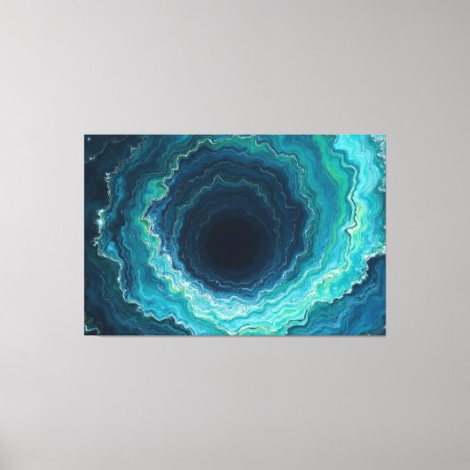 Toile Midnight Currents – 60" x 40" Abstrait Océan Fluid (Recto)