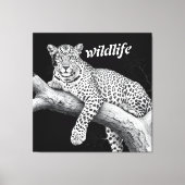 Toile Midnight Leopard , Wildlife Illustration (Recto)