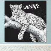 Toile Midnight Leopard , Wildlife Illustration (Insitu (Plancher de Bois))