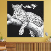 Toile Midnight Leopard , Wildlife Illustration (Insitu(Salon))