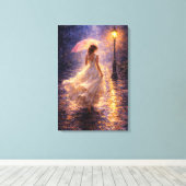 Toile Midnight Rain: Impasto Style (Insitu (Plancher de Bois))