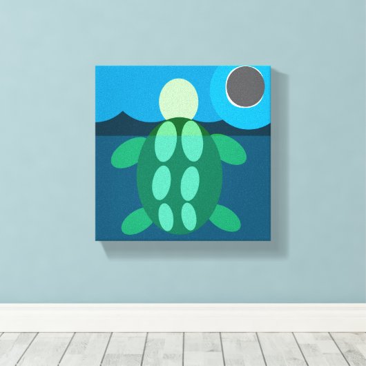Toile Midnight swim turtle on canvas (Insitu (Plancher de Bois))