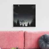 Toile Midnight Whispers: Cat Under the Stars (Insitu(Salon))