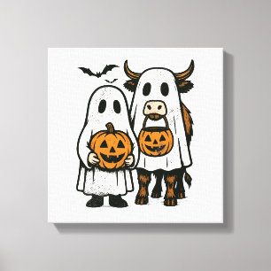 Toile Mignon automne vache highland fantôme Halloween 2