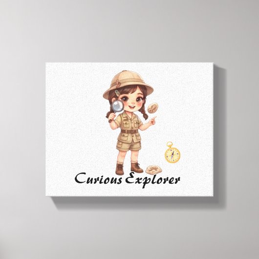 Toile Mignon Graphisme de Fille Exploratrice Chibi (Recto)
