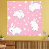 Toile Mignon Lapin Kawaii Rose Doodle (Insitu(Salon))