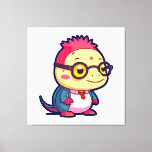Toile mignon philosophe axolotl