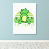 Toile Mignonne grenouille faisant du yoga. (Insitu (Plancher de Bois))