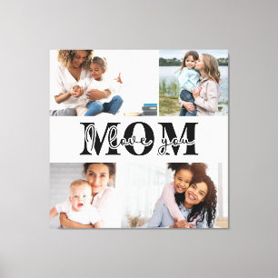 Toile Mignonne JE T'AIME MOM Fête des Mères Photo