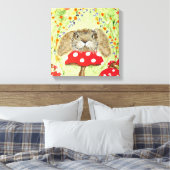 Toile Mignonne lapin qui passe sur Toadstool Canvas (Insitu(Chambre))