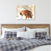 Toile Mignonne Mère Tigre avec bébé en neige (Insitu(Chambre))