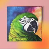 Toile Mignonne perroquet vert généré par l'IA