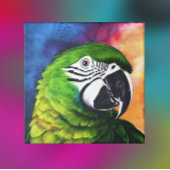 Toile Mignonne perroquet vert généré par l'IA