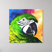 Toile Mignonne perroquet vert généré par l'IA (Recto)