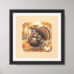 Toile Mignonne Turquie Mur Art - Thanksy Cowboy Fall Ill
