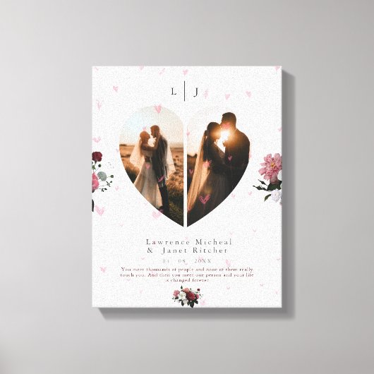 Toile Mignonne White Heart Formé Photo collage Pour Coup (Recto)